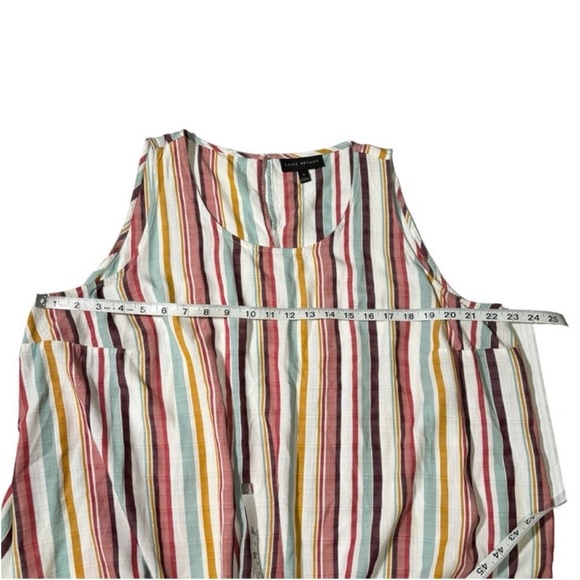 Lane Bryant Blouse Sleeveles Striped Front Tie Knot Keyhole Back Women’s Size 18 - Picture 10 of 12